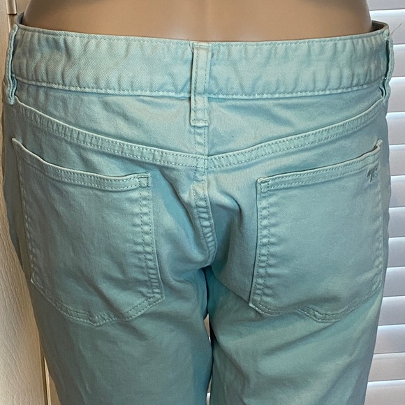 Tory Burch Alexa Cropped Ankle Skinny Jeans Pants Mint Green Size 29 EUC - Picture 4 of 8